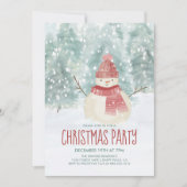 Snowman Waterverf Winter Woodland kerstfeest Kaart (Voorkant)