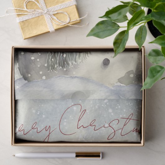 Snowman Waterverf Winterkerstcadeau Tissuepapier (Geschenk)