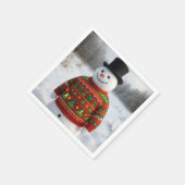 Snowman Wearing an Christmas Ugly Sweater Servet (Hoek)
