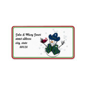 Snowman Wearing Cowboy Pet Etiket (Voorkant)