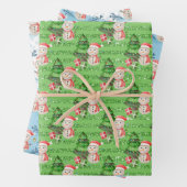 Snowman Wearing Santa Hat en Scarf Inpakpapier Vel (In situ)