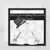 Snowman Wedding Invitations with Snowflakes Kaart (Voorkant)