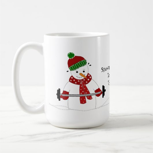 Snowman Weight Lifting Koffiemok (Links)