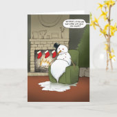 Snowman-Wenskaart voor kerstfeestdagen Kaart (Gele Bloem)