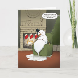 Snowman-Wenskaart voor kerstfeestdagen Kaart