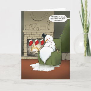 Snowman-Wenskaart voor kerstfeestdagen Kaart