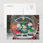 Snowman Wereldbol Briefkaart (Voorkant / Achterkant)