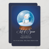 Snowman Wereldbol vakantie Kaart (Voorkant / Achterkant)