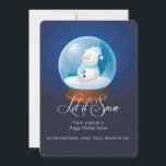 Snowman Wereldbol vakantie Kaart<br><div class="desc">Een schattige sneeuwman in een winterse wereldbol is van jou om mee te sturen met je vakantie groeten. De kaart is eenvoudig aan te passen met uw tekst, lettertype, lettertypekleur, papiervormopties en keuze uit zes papiersoorten. Niet precies wat je zoekt? Al onze producten kunnen op maat worden ontworpen om zonder...</div>