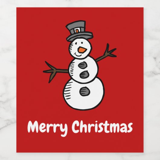 Snowman Wijn Etiket (Enkel label)
