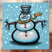 Snowman Window Cling Raamsticker (Vel 2)