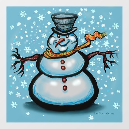 Snowman Window Cling Raamsticker (Vel)