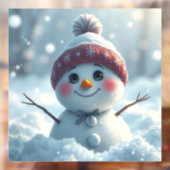 Snowman Window Cling Raamsticker (Vel 2)