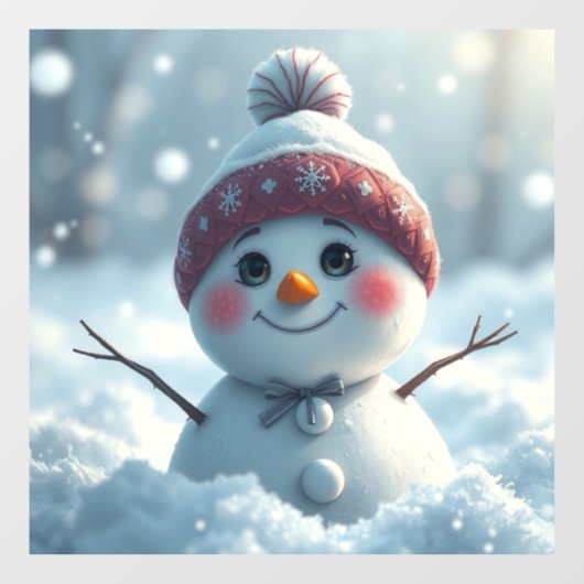 Snowman Window Cling Raamsticker (Vel)