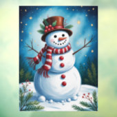 Snowman Window Cling Raamsticker (Vel 3)
