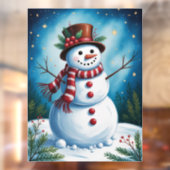 Snowman Window Cling Raamsticker (Vel 2)