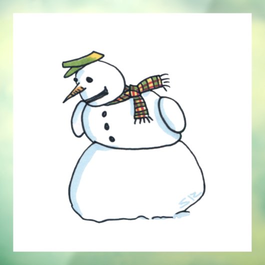 Snowman window cling raamsticker (Vel 3)