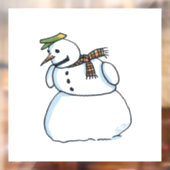 Snowman window cling raamsticker (Vel 2)