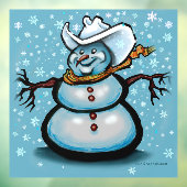 Snowman Window Cling Raamsticker (Vel 3)