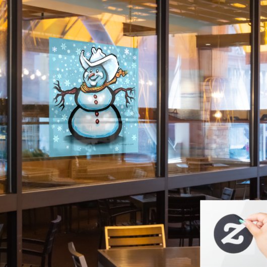 Snowman Window Cling Raamsticker (Restaurant Raam)