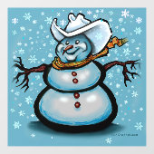 Snowman Window Cling Raamsticker (Vel)