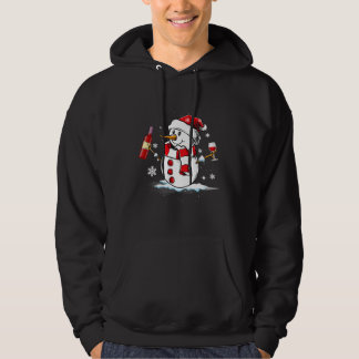 Snowman Wine Kerstmis Pajama Santa Hoodie