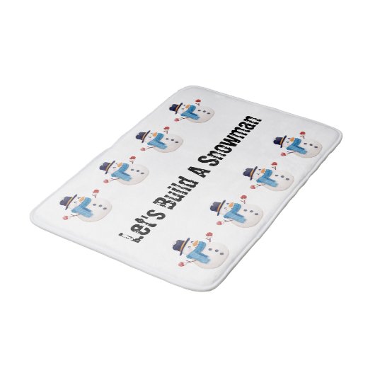 Snowman Winter Badkamermat Badmat (Gekanteld)