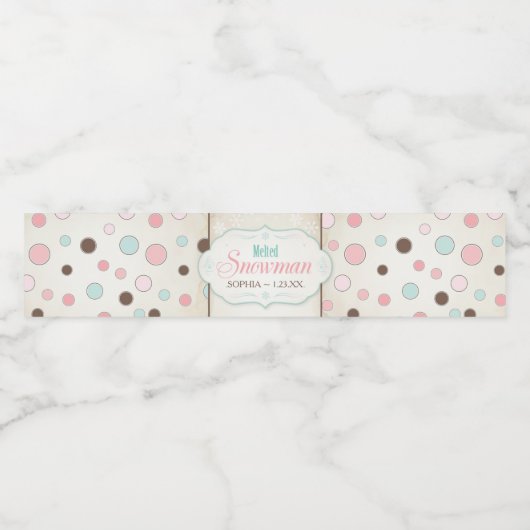 Snowman ~ Winter Birthday Favor Waterfles Etiket (Enkel label)