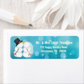 Snowman Winter Bride en Groom Etiket (Insitu)