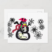 Snowman winter  briefkaart (Voorkant / Achterkant)