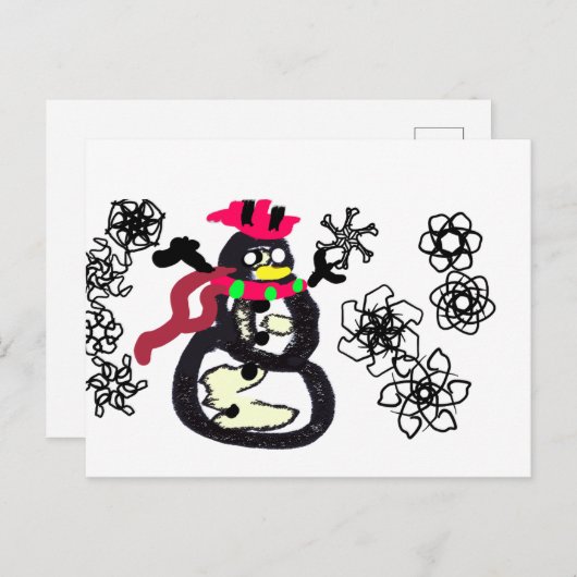 Snowman winter briefkaart (Voorkant / Achterkant)