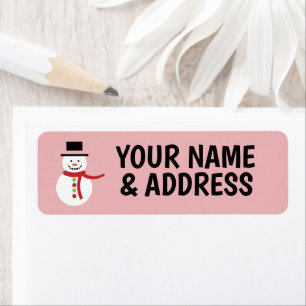 SNOWMAN WINTER CHRISTMAS RETURN ADRES ETIKETTERS ETIKET