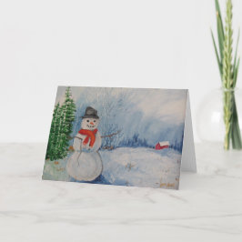 Snowman Winter Feestdagen Kaart