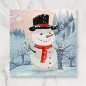 Snowman Winter Feestdagen | Kerstmis Bedankjes Labels (Voorkant)