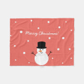 Snowman Winter Festive Holiday Snow Fleece Deken (Voorkant (Horizontaal))