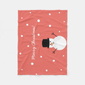 Snowman Winter Festive Holiday Snow Fleece Deken (Voorkant)