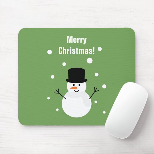 Snowman Winter Festive Holiday Snow Muismat (Met muis)