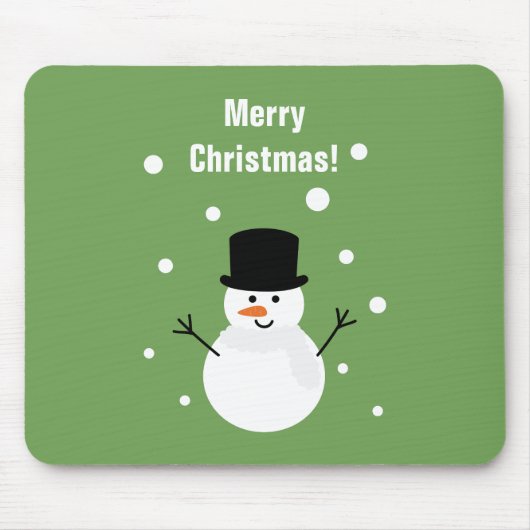 Snowman Winter Festive Holiday Snow Muismat (Voorkant)