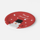 Snowman Winter Festive Holiday Snow Papieren Bordje (Gekanteld)