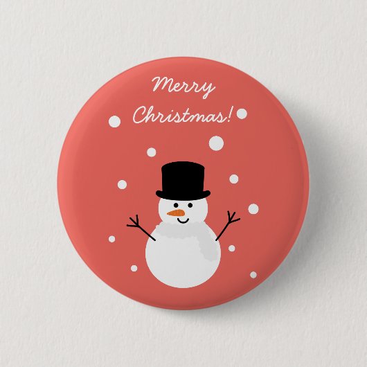 Snowman Winter Festive Holiday Snow Ronde Button 5,7 Cm (Voorkant)