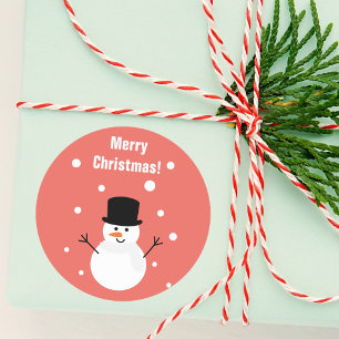 Snowman Winter Festive Holiday Snow Ronde Sticker