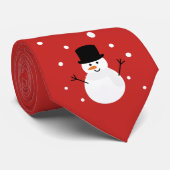 Snowman Winter Festive Holiday Snow Stropdas (Opgerold)