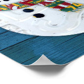 Snowman Winter Fun  License Bord Art Poster (Hoek)