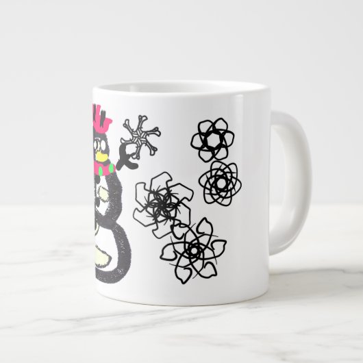 Snowman winter  grote koffiekop (Voorkant rechts)