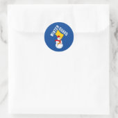 Snowman Winter Guard Classic Round Sticker (Tas)
