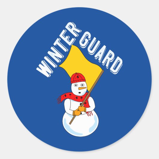 Snowman Winter Guard Classic Round Sticker (Voorkant)
