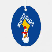 Snowman Winter Guard Metalen Ornament (Voorkant links)