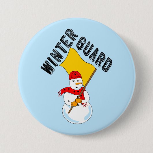 Snowman Winter Guard Ronde Button 7,6 Cm (Voorkant)