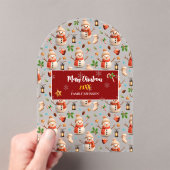 Snowman Winter Holiday - Merry Christmas Acryl Uitnodigingen (Insitu (Draagbaar))