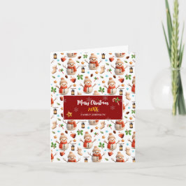 Snowman Winter Holiday - Merry Christmas Feestdagen Kaart